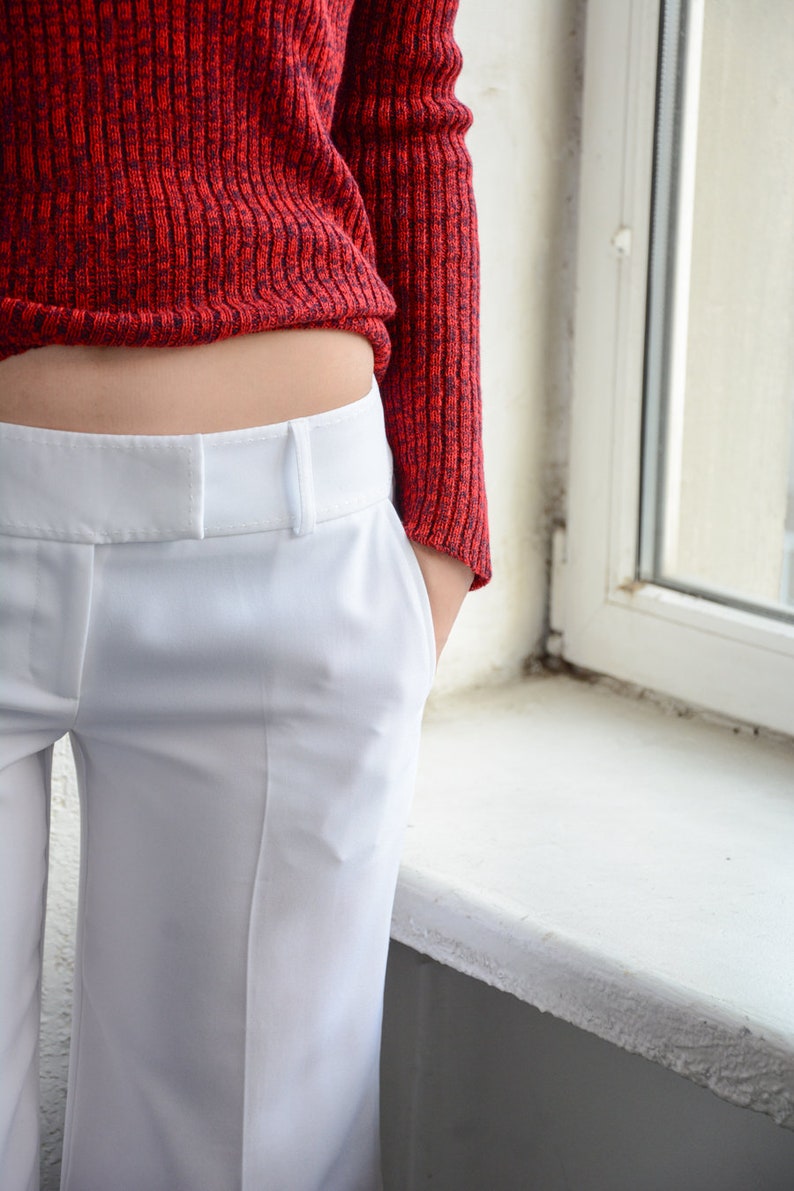 Vintage jaren 80 witte lange fit shorts afbeelding 4