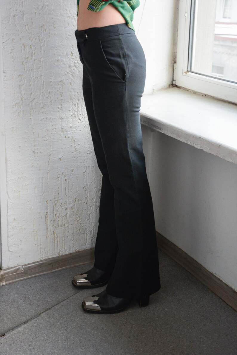 Vintage 80's Black Cotton Trousers image 2