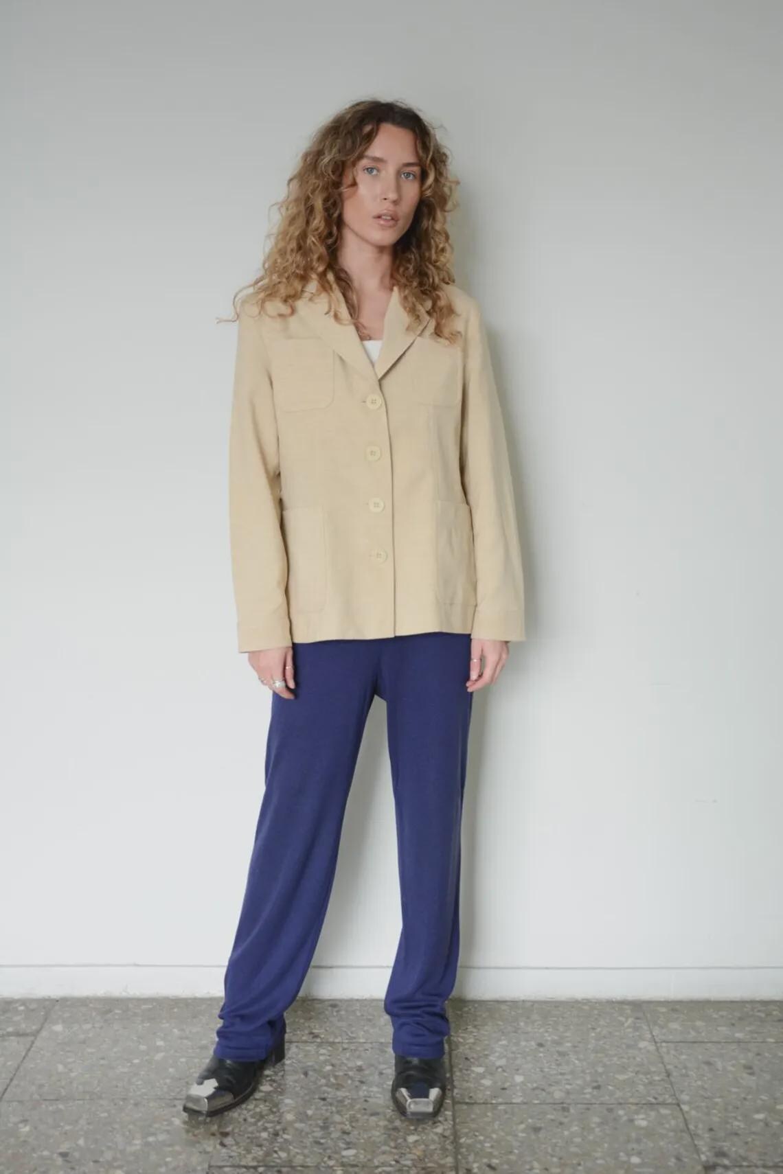 Vintage Beige Blazer Jacket, foto 1 di 5