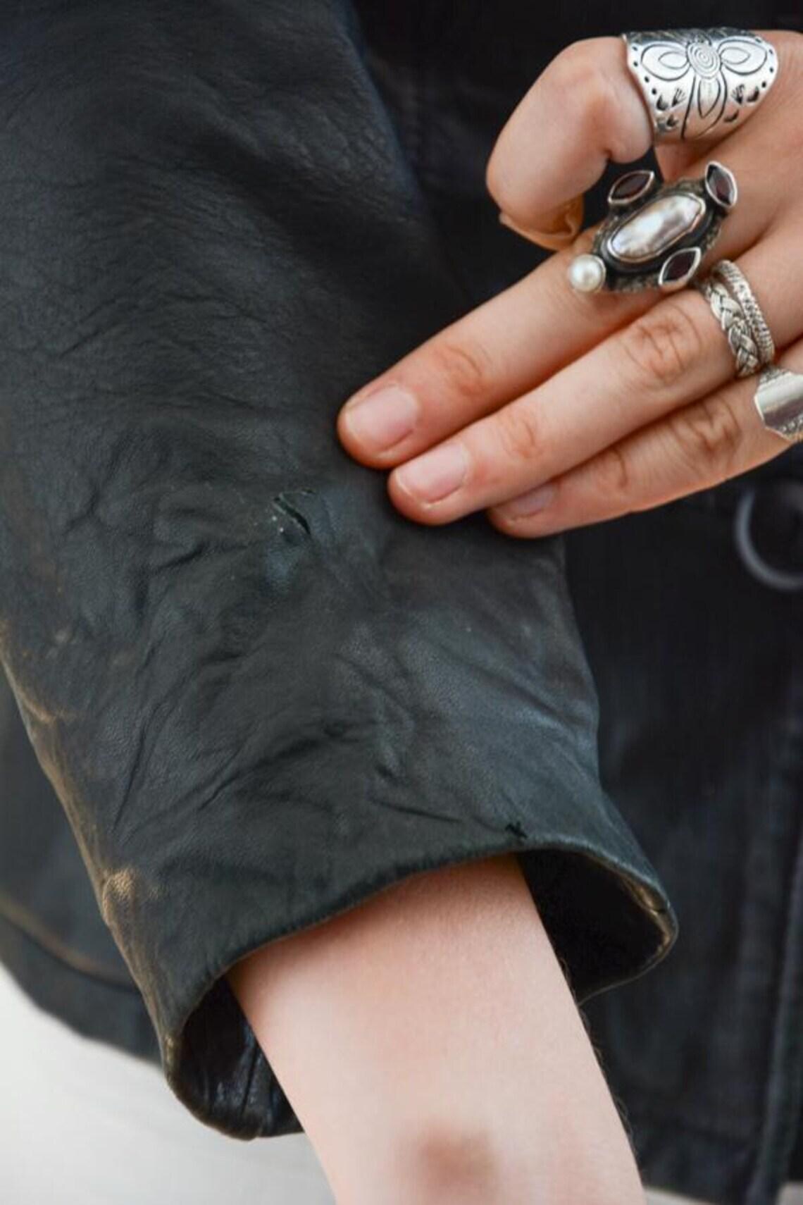 Vintage Black Soft Leather Jacket, foto 3 di 5