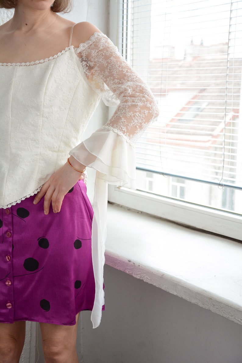 Vintage White Lace Corset Top image 6