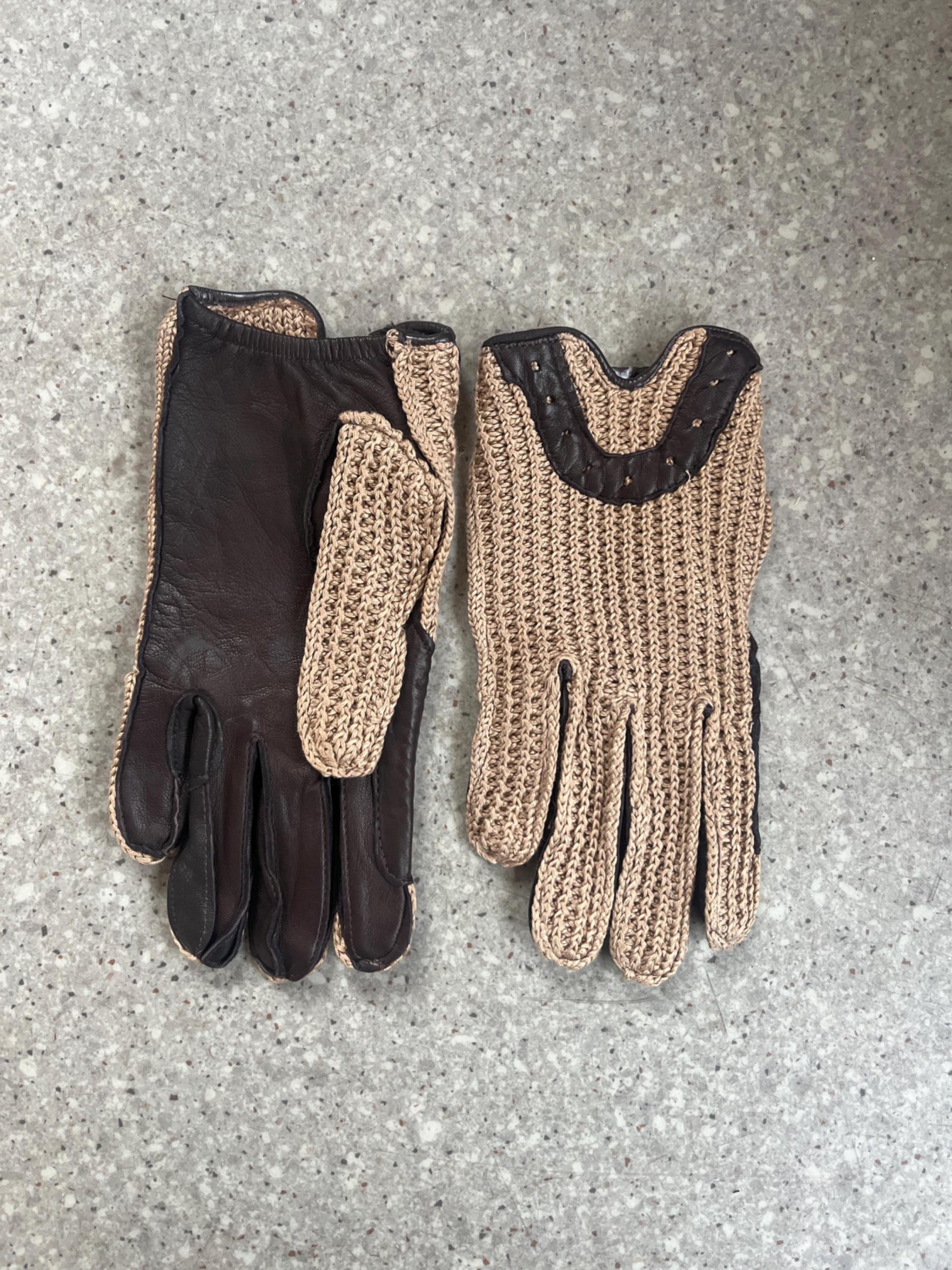 Gants De Vélo GITANE Vintage – Mitaines Cuir à Crochet – Années 70 – NOS France