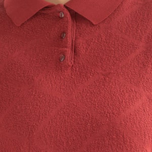 Vintage 70's Red Wool Textured Top image 3