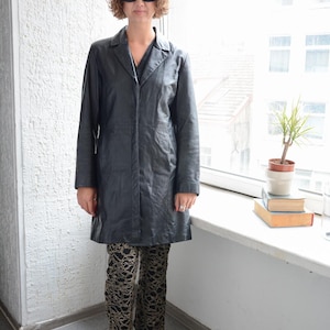 Vintage Y2K Black Leather Coat