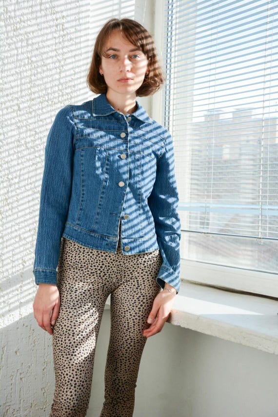Vintage Blue Denim Stretchy Jacket