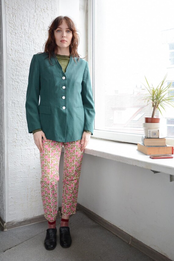 Vintage Green Wool Blazer