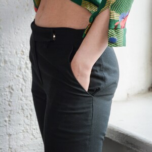 Vintage 80's Black Cotton Trousers image 5