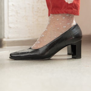 Vintage 80&#39;s Black Varnished Pumps