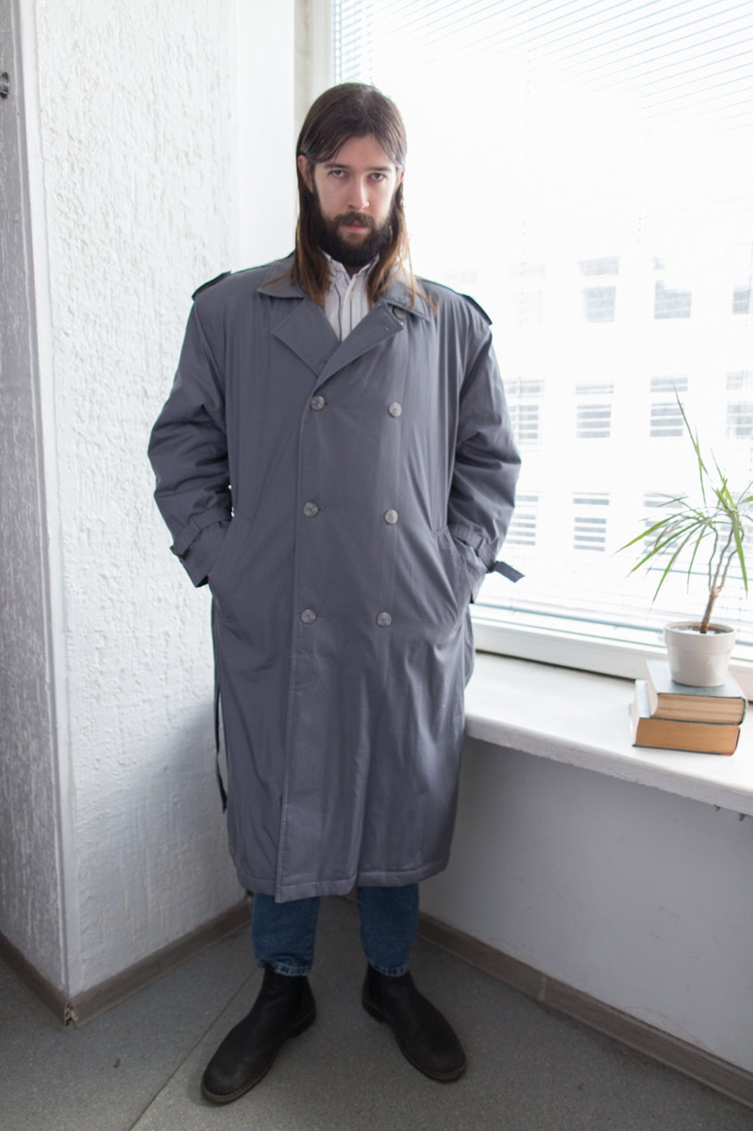 Burton mens trench coat deals
