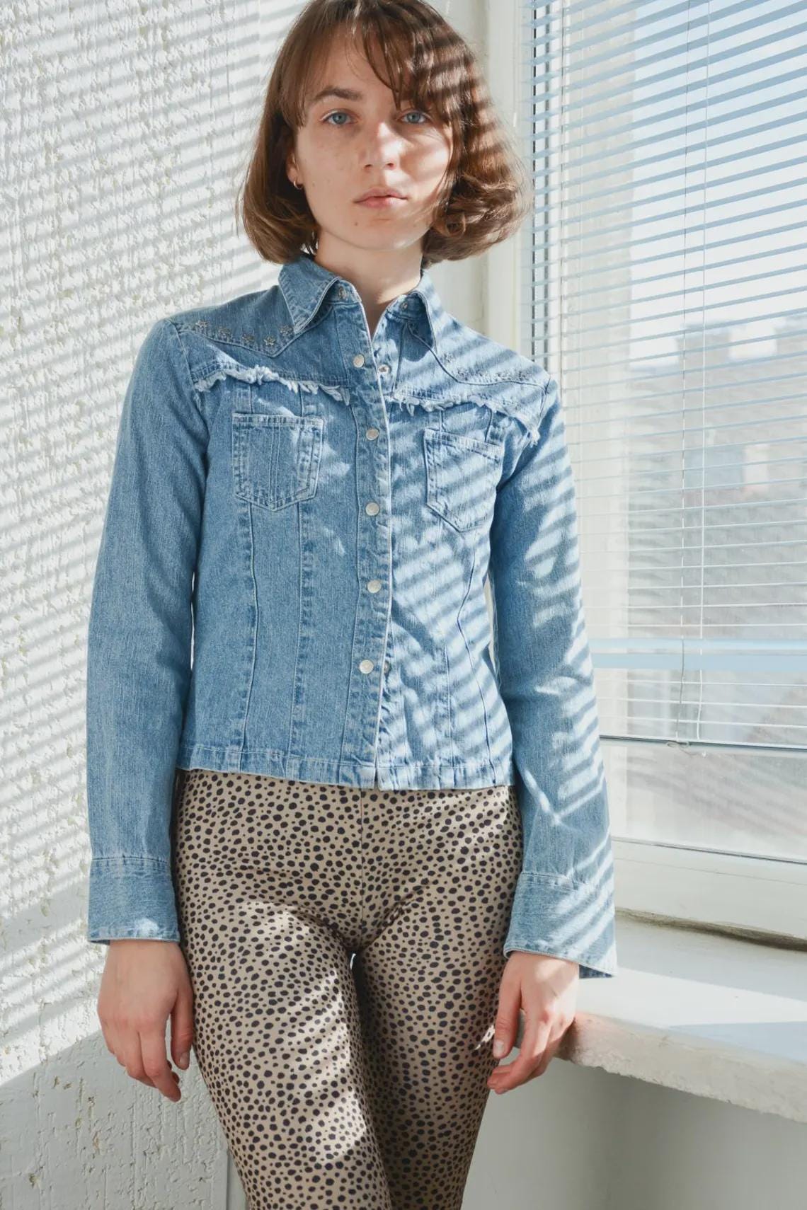 Vintage Blue Denim Shirt/Jacket, foto 1 di 5