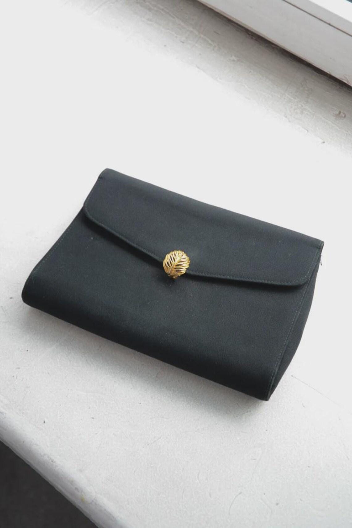 Vintage 1960s GUCCI Black Silk Evening Bag – Authentic Designer