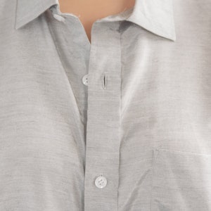 Vintage 80's Shimmering Shirt In Silver image 3