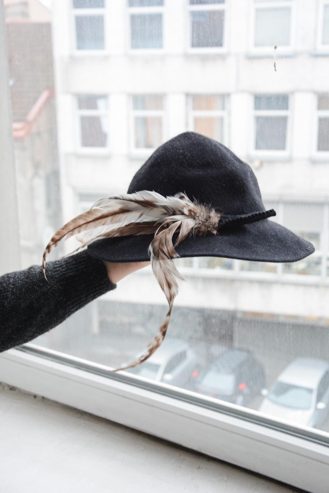 Vintage 70's Black Wool Hat - Etsy