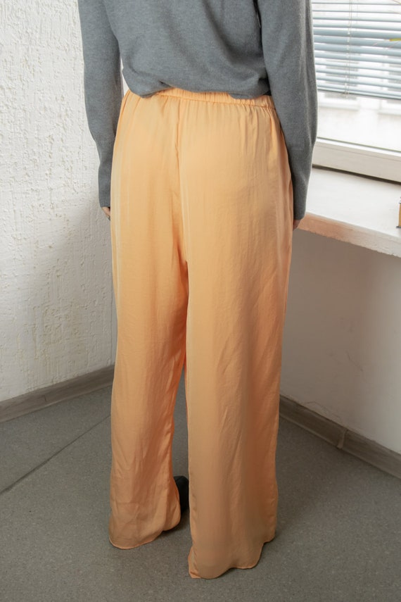 Vintage 90's Orange Pastel Wide Leg Trousers - image 2
