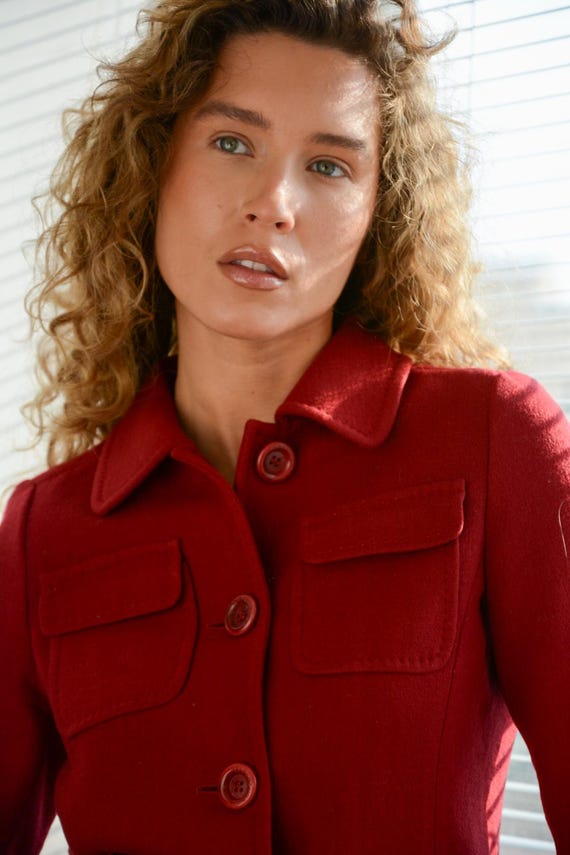 Vintage MOSCHINO CHEAP AND Chick Red Soft Wool Jacket - Etsy Norway