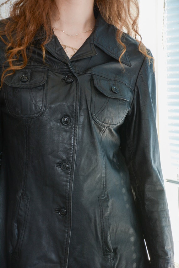 Vintage 70's Black Leather Jacket - image 4