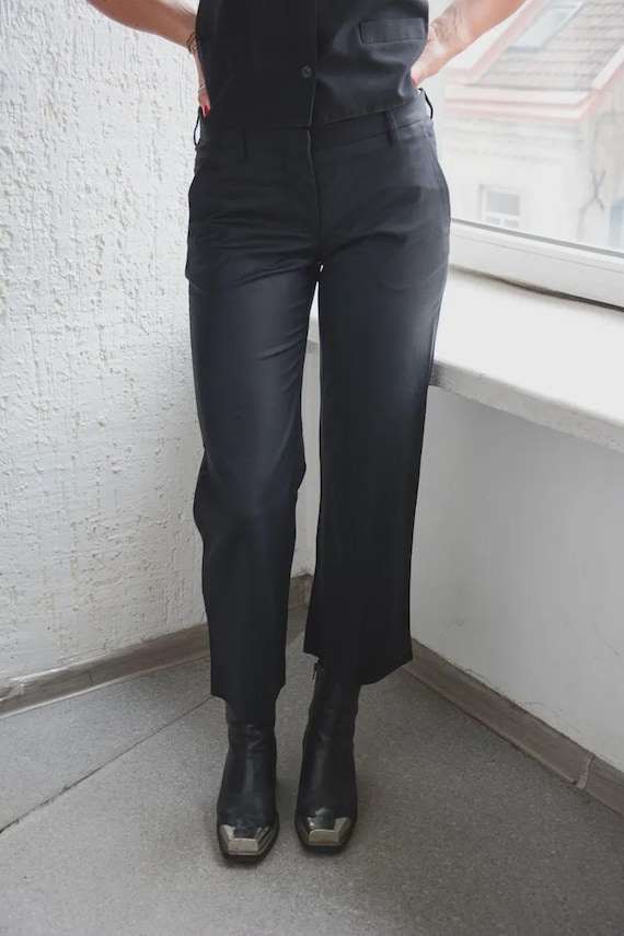 Vintage HELMUT LANG Black Thin Wool Trousers - Etsy Israel