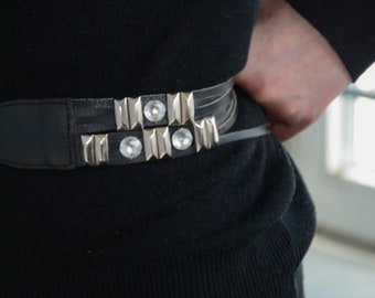 Authentic Vintage Black Gem Belt