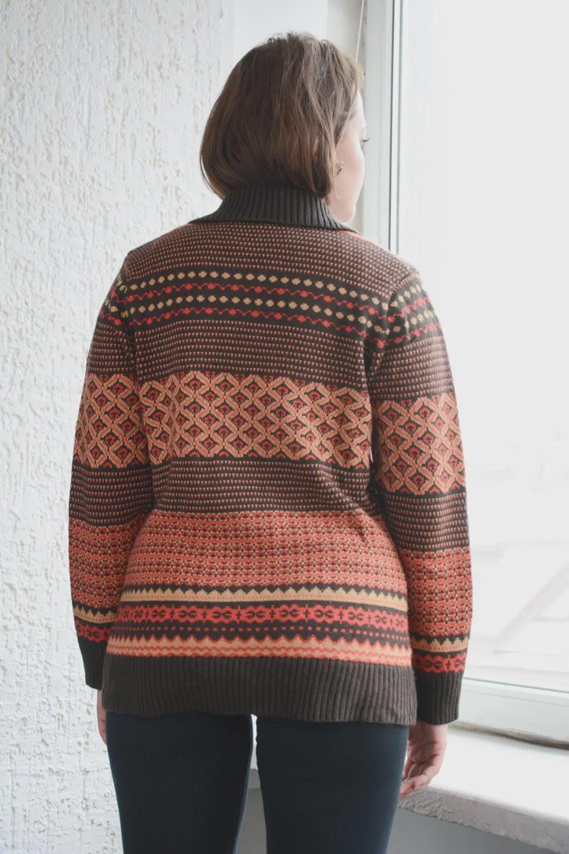 Vintage Brown Bohemian Cardigan, foto 3 di 4