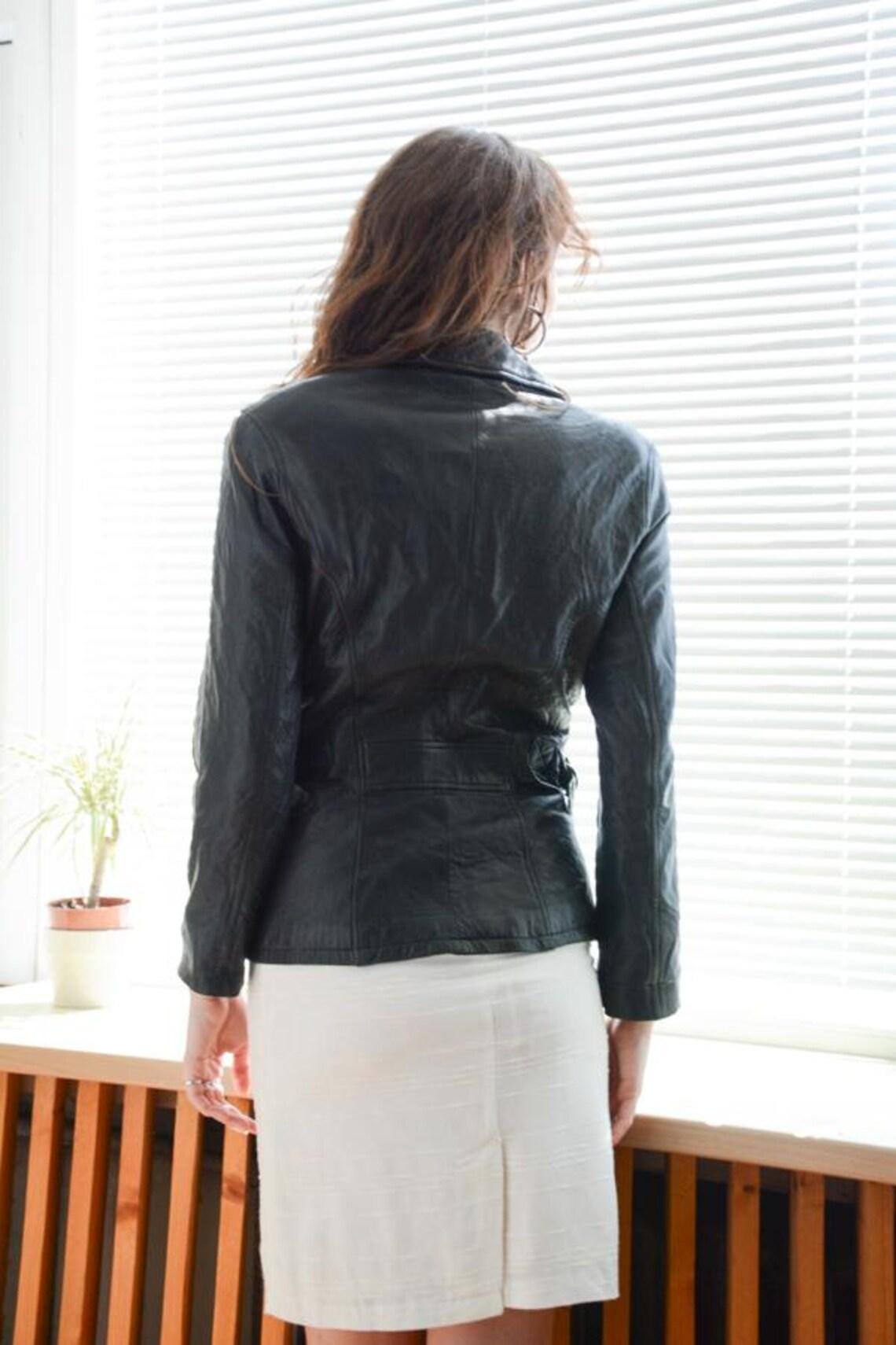 Vintage Black Soft Leather Jacket, foto 2 di 5