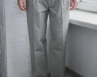 Vintage Grey Classic Cotton Chinos Trousers