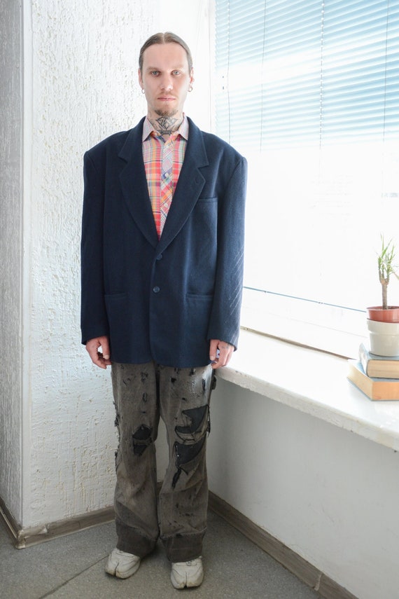 Vintage 80's Navy Wool Blazer