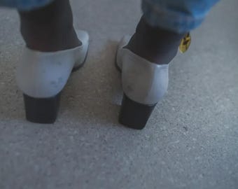 Vintage Grey Beige Leather Shoes Made in Italy | Retro Taupe Mid Heel Pumps | Size 5 UK 38 EU | Classic Italian Leather Footwear