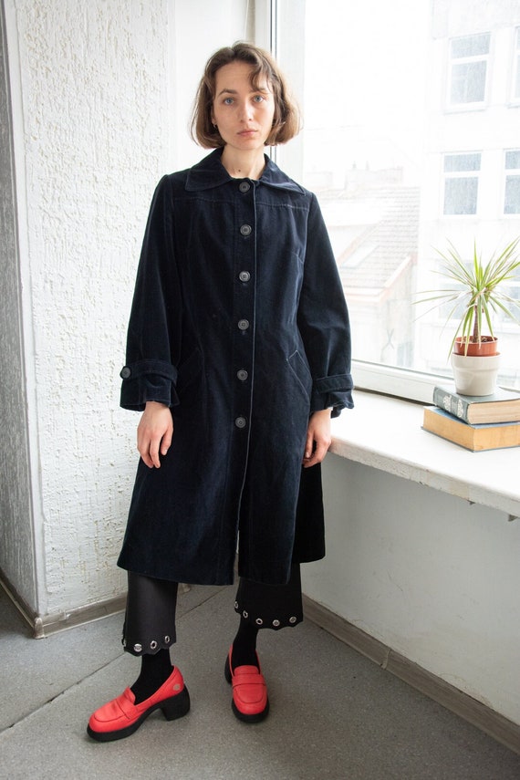 Vintage Black Velvet Coat - image 1