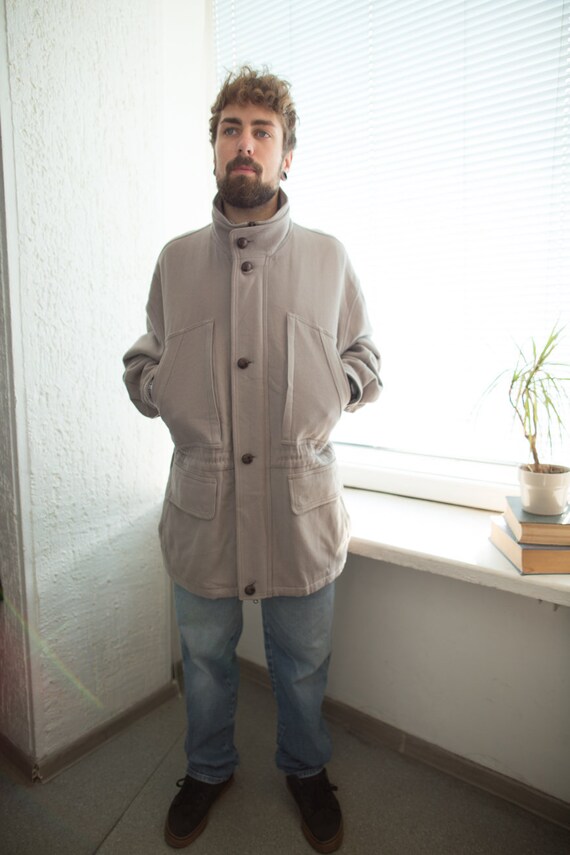 Vintage 80's Beige Wool Parka