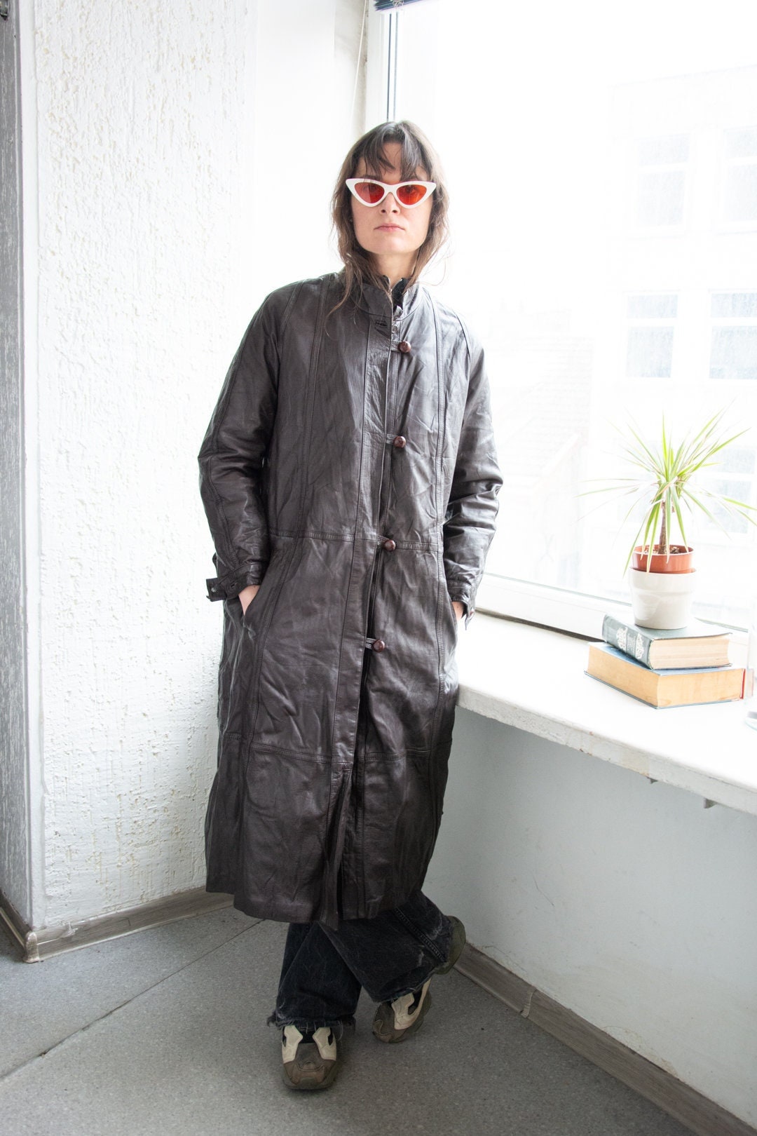 80s maxi wool long 侮る coat vintage 134cm