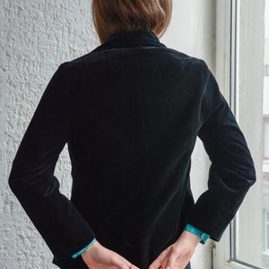 Vintage 60's Black Velvet Blazer Jacket image 6