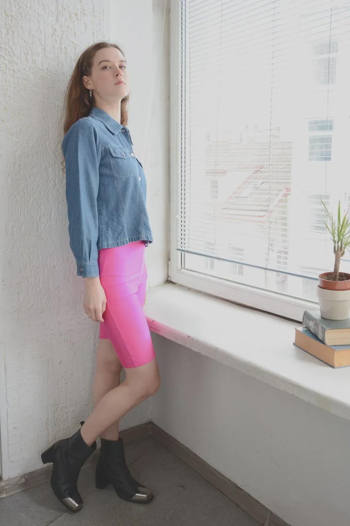 Vintage Blue Thin Denim Jacket | Lightweight Retro Shirt Style UK 10, foto 4 di 5