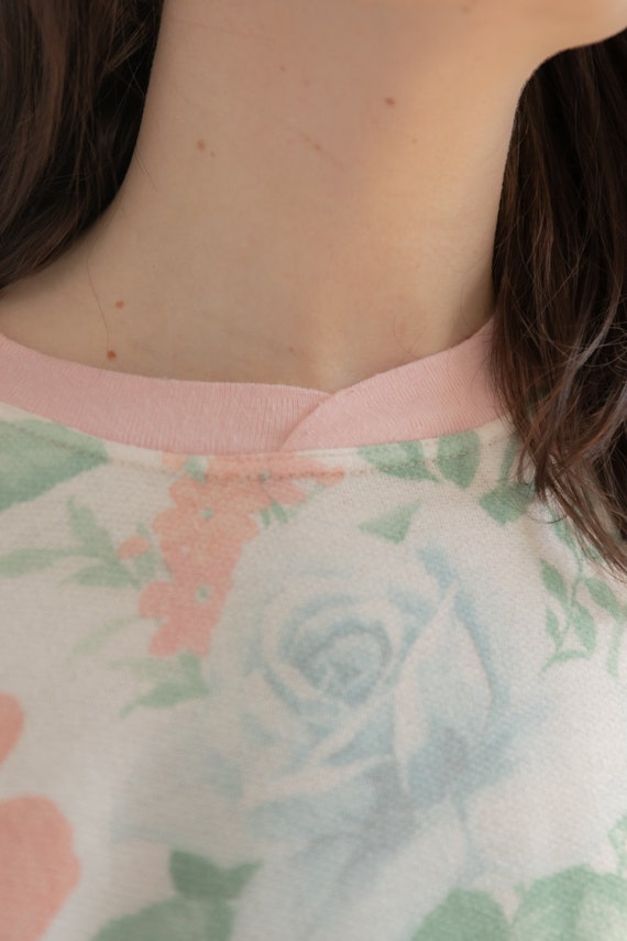 Vintage 80's Multicolour Pastel Rose Print Jumper - image 4