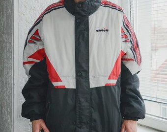 Vintage Y2K Multicolour DIADORA Coat - Etsy