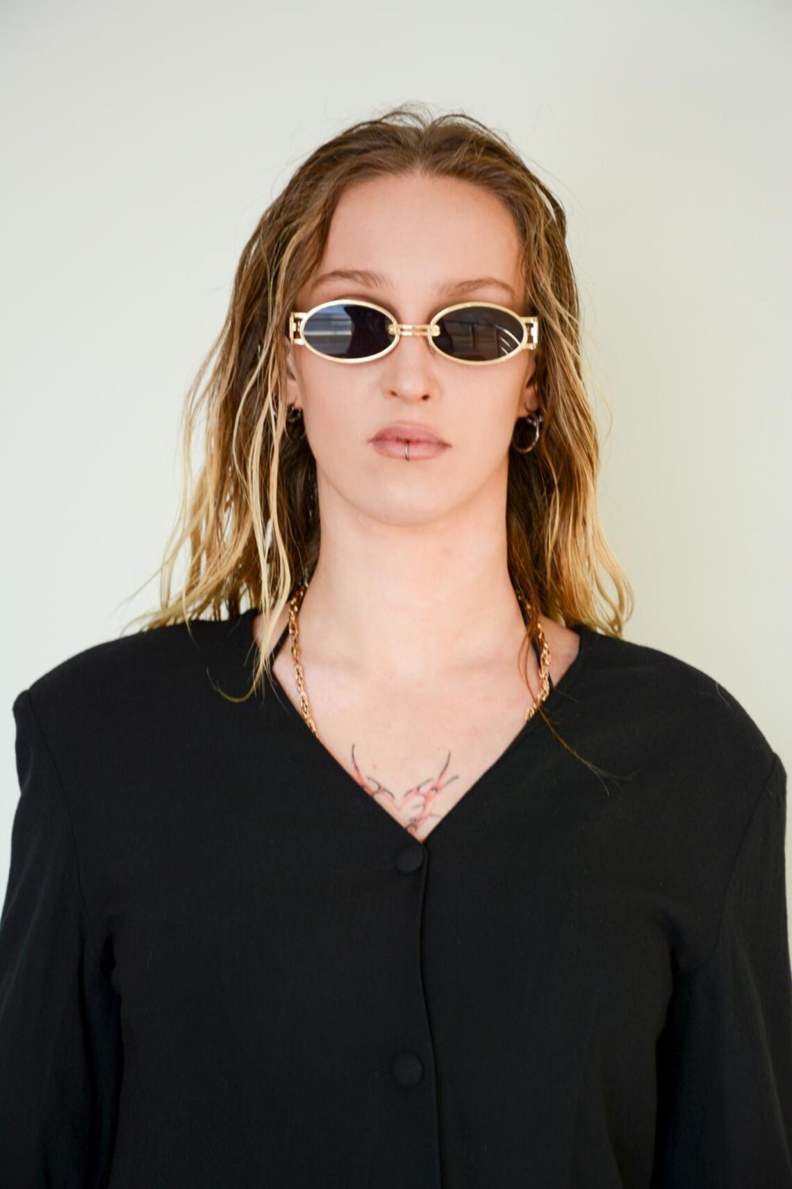 Vintage Long Fit Black Blazer, foto 3 di 4