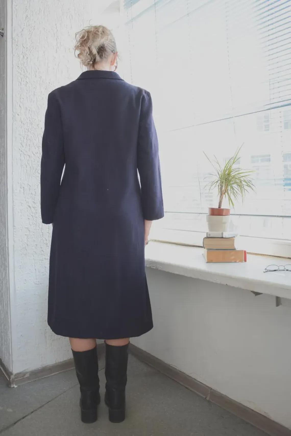 ヴィンテージ ネイビーブルー ウール ダブルブレストコート - Etsy 日本