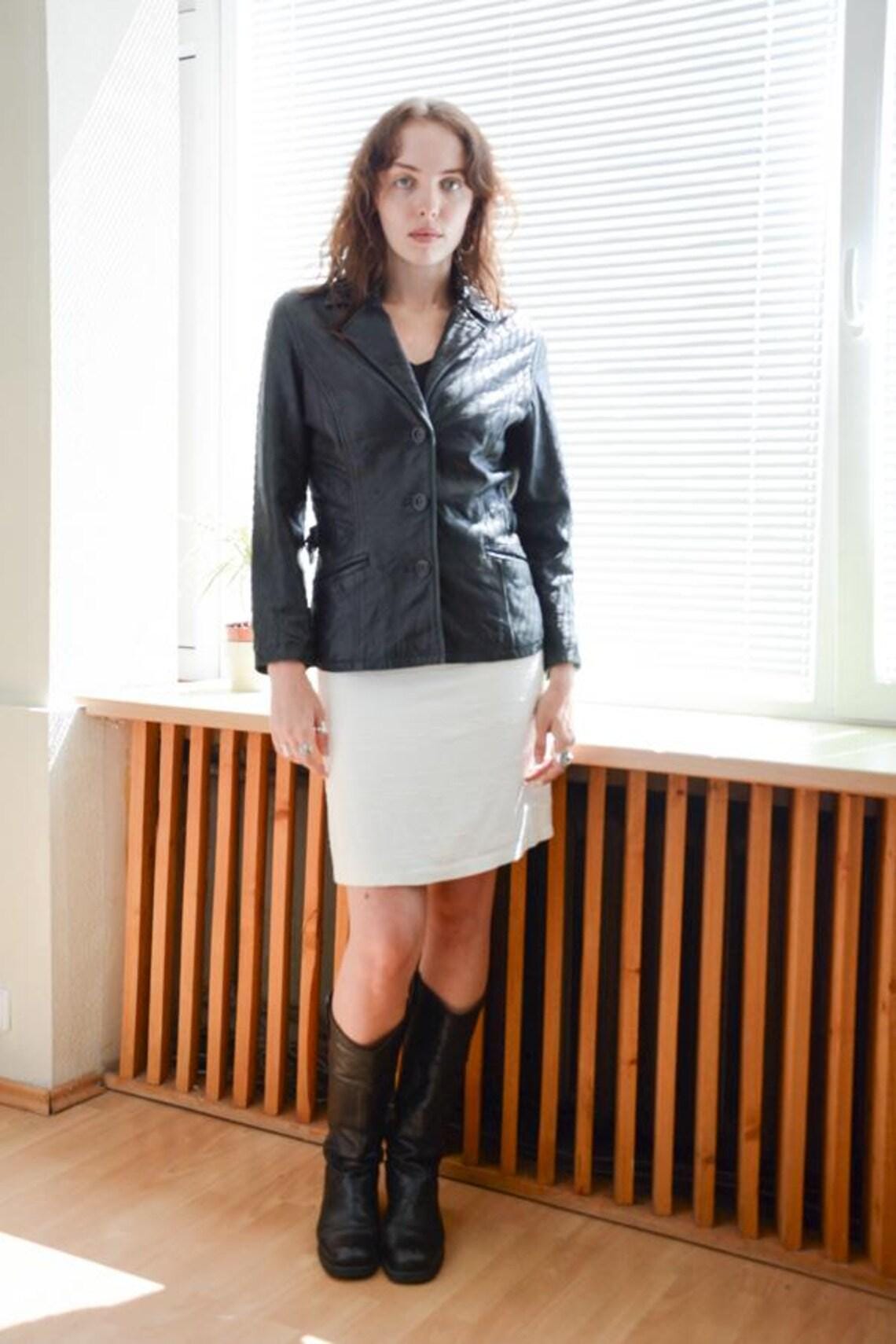 Vintage Black Soft Leather Jacket, foto 4 di 5