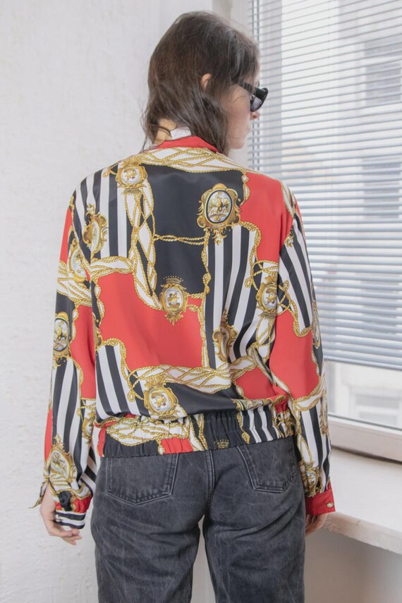 Vintage Multicolour Patterned Blouse - image 3