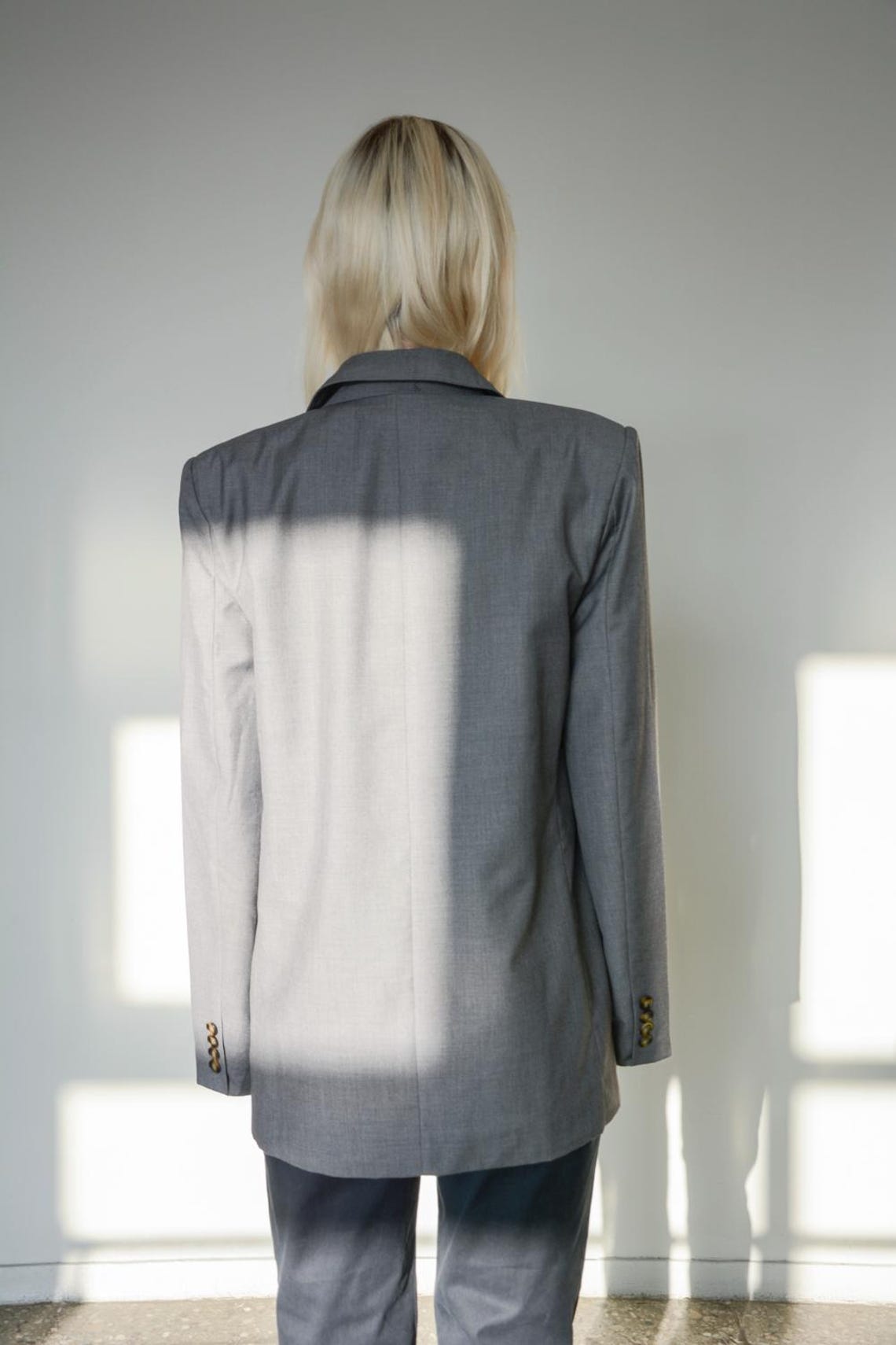 Vintage Classic Grey Blazer Jacket, foto 3 di 5