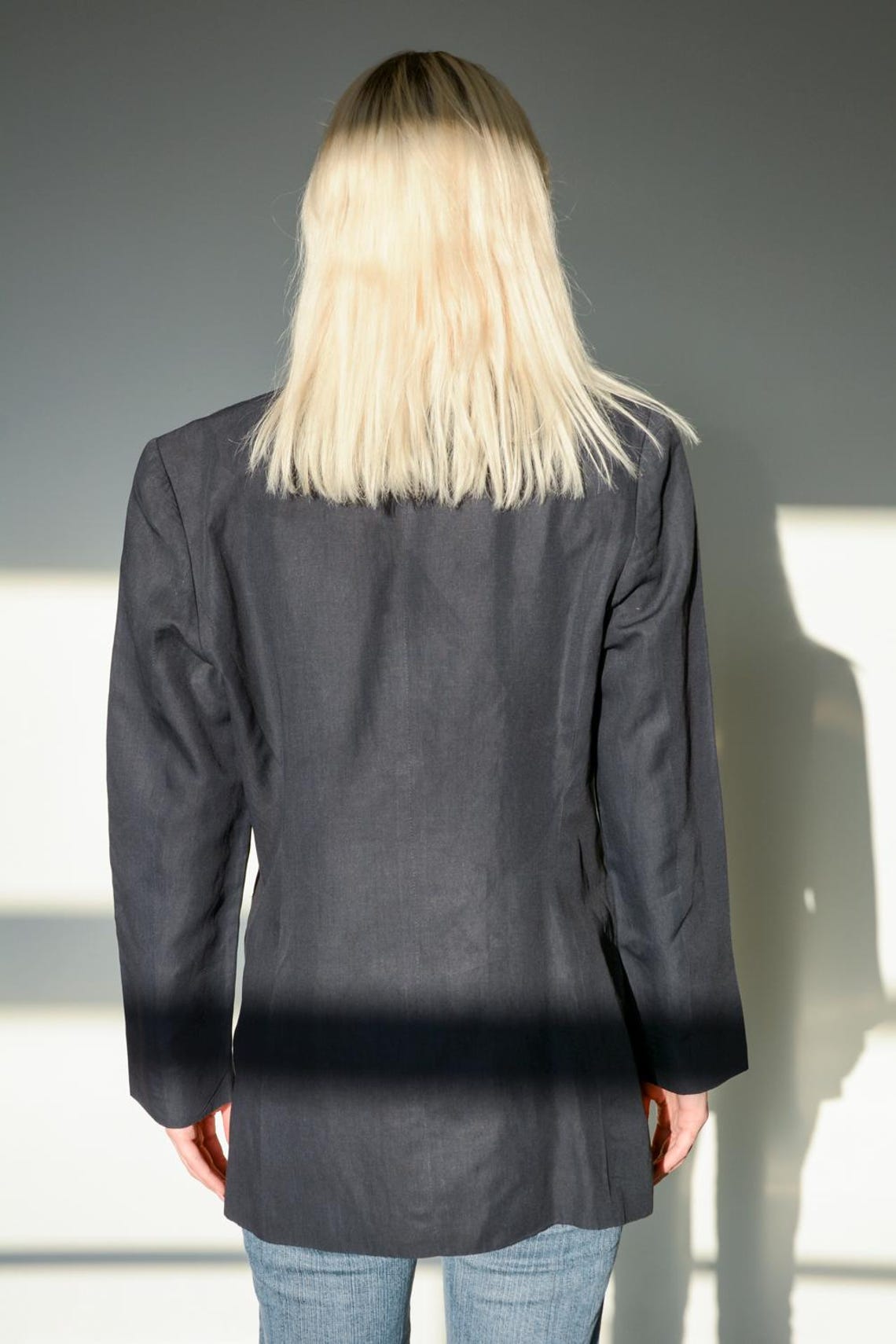 Vintage Minimalist Grey Blazer Jacket, foto 4 di 5
