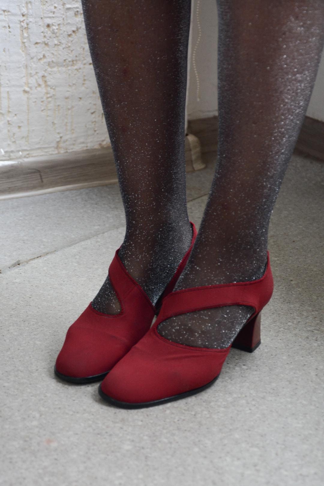 Vintage GABOR Zapatos Rojos Borgoña España