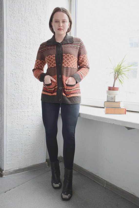 Vintage Brown Bohemian Cardigan