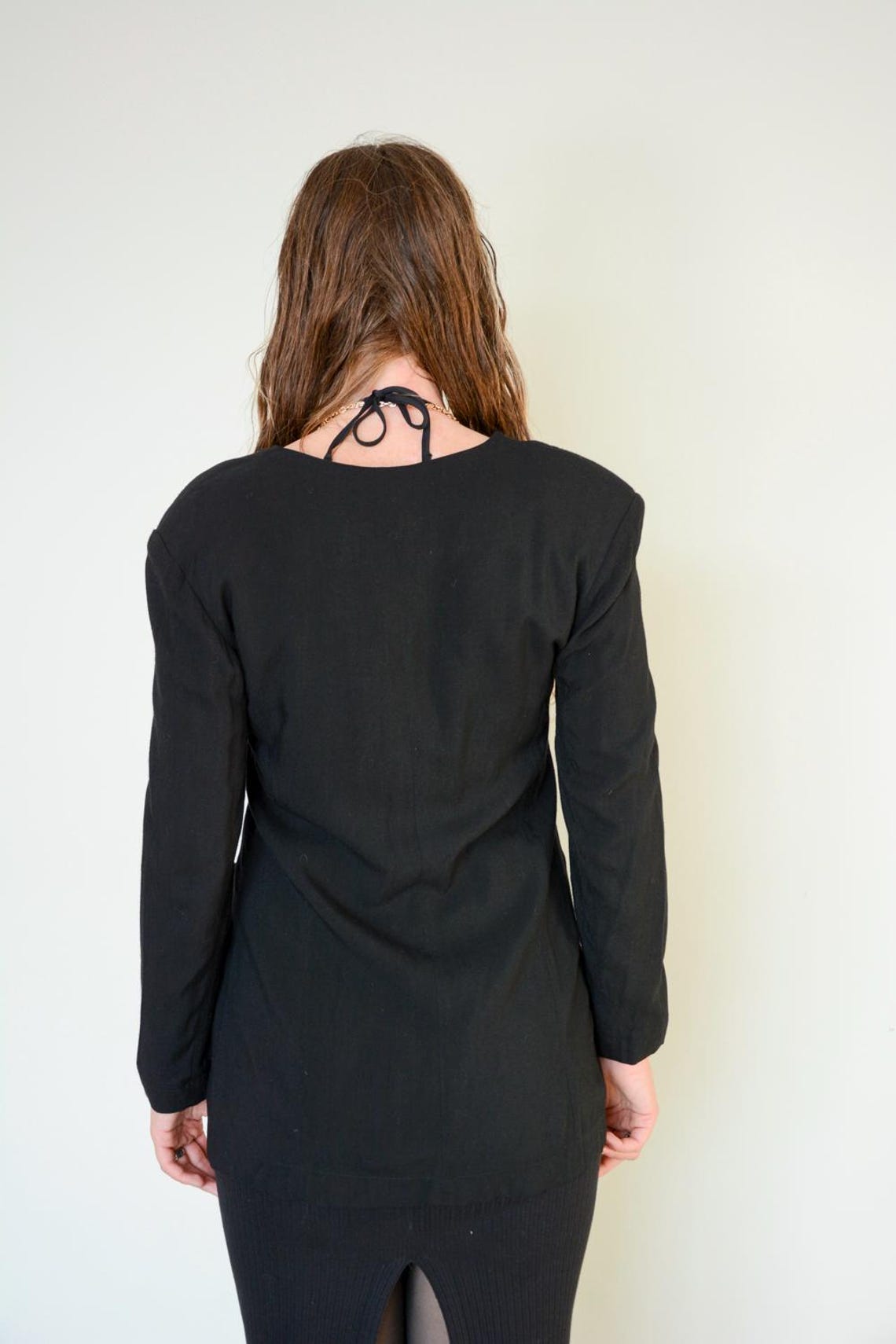 Vintage Long Fit Black Blazer, foto 4 di 4