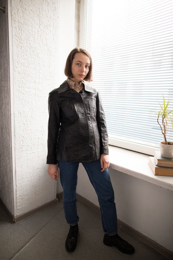 Vintage 70's Black Leather Jacket