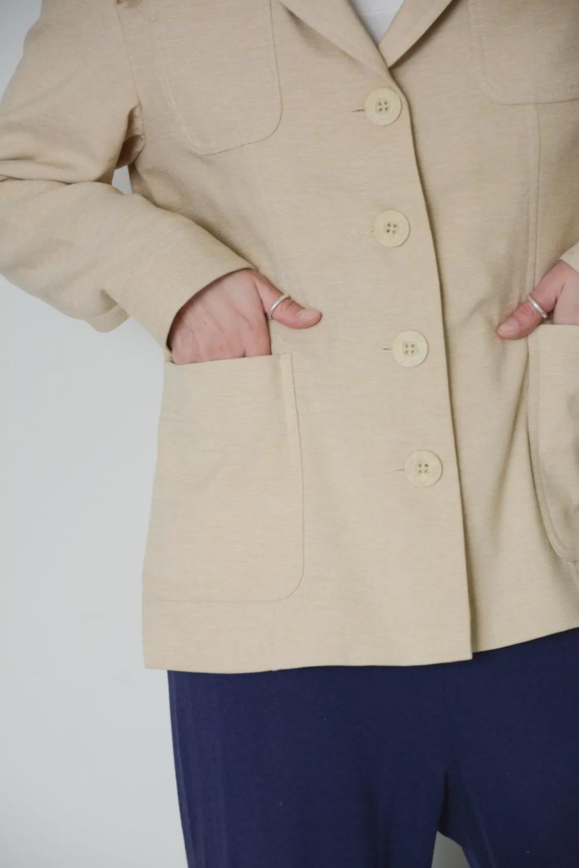 Vintage Beige Blazer Jacket, foto 2 di 5