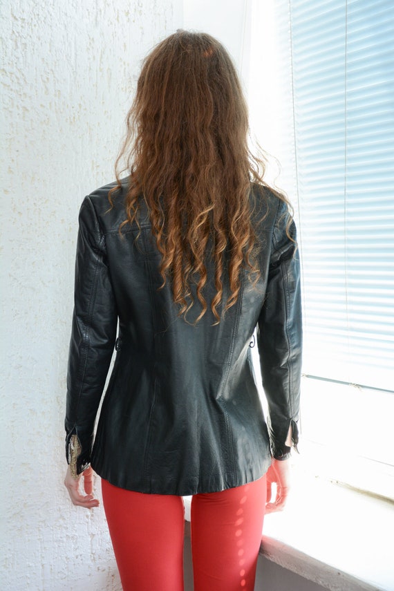 Vintage 70's Black Leather Jacket - image 3