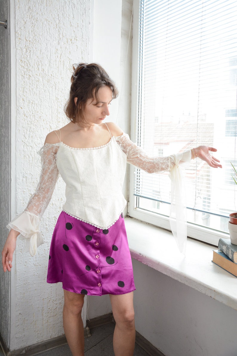 Vintage White Lace Corset Top image 2