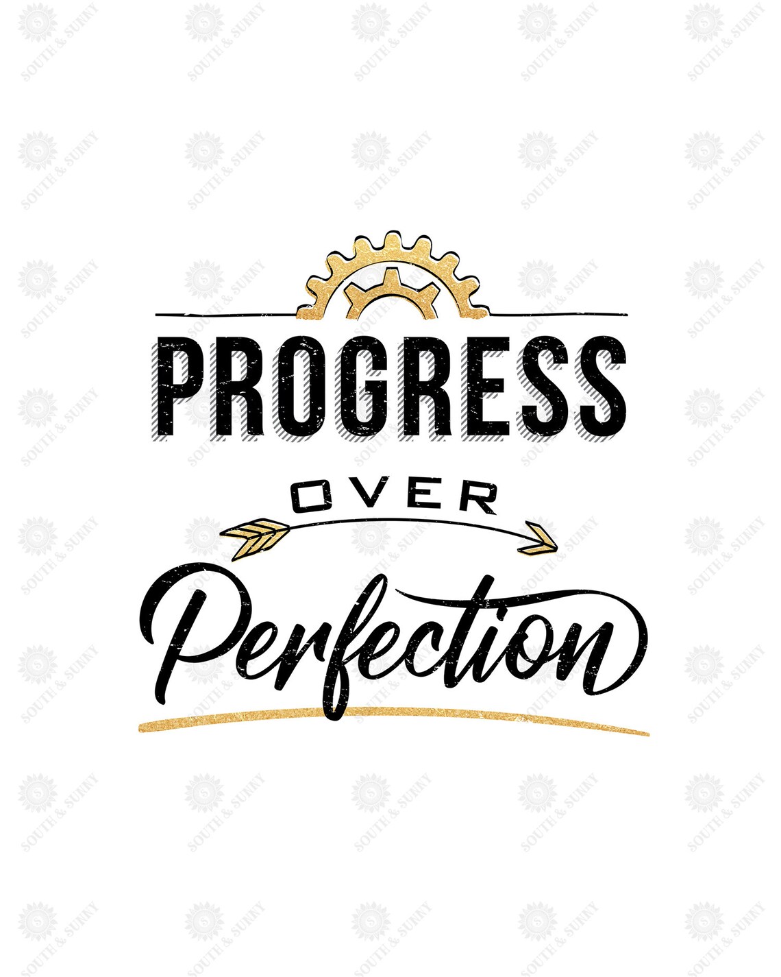 Progress Over Perfection Motivational Printable Wall Art Etsy