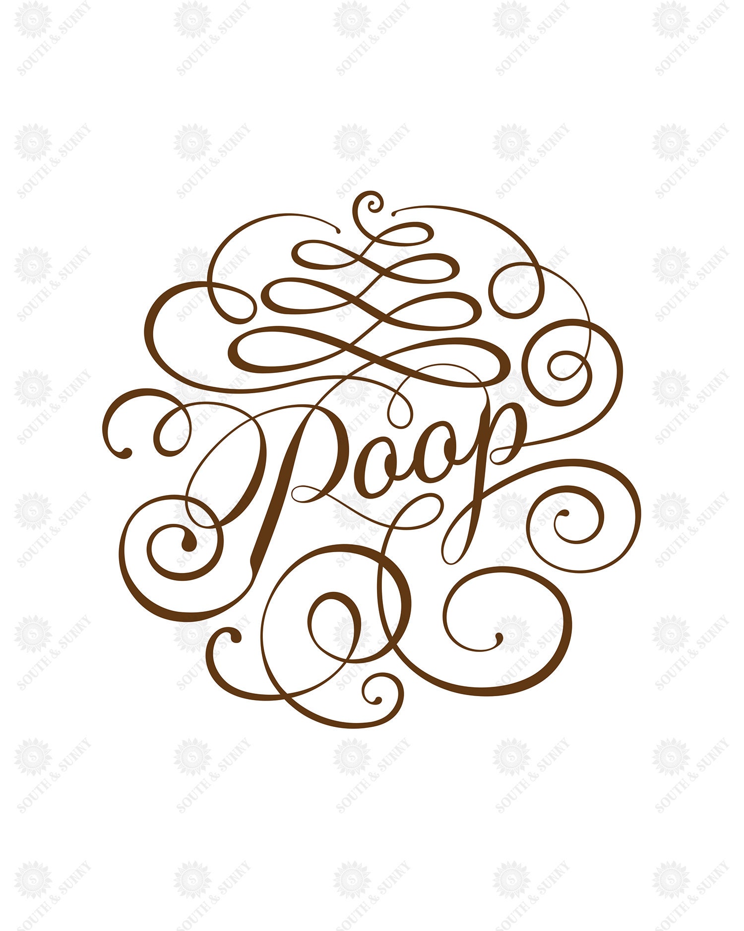 Poop Hand Lettering Design Printable Wall Art Instant Etsy