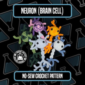 Neuron (Gehirnzelle) – No-Sew Häkelanleitung